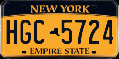 NY license plate HGC5724