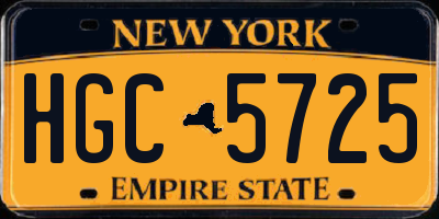 NY license plate HGC5725