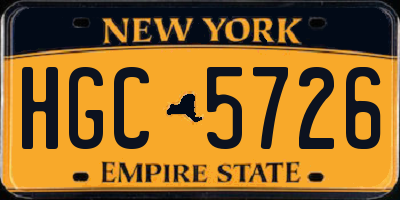 NY license plate HGC5726