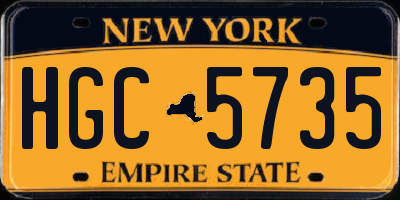 NY license plate HGC5735
