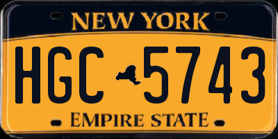 NY license plate HGC5743