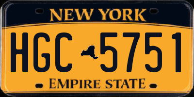 NY license plate HGC5751