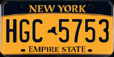 NY license plate HGC5753