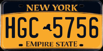NY license plate HGC5756