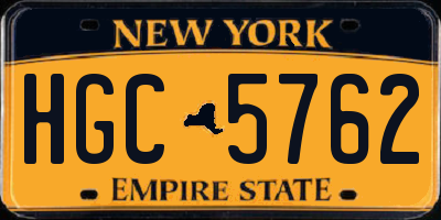 NY license plate HGC5762