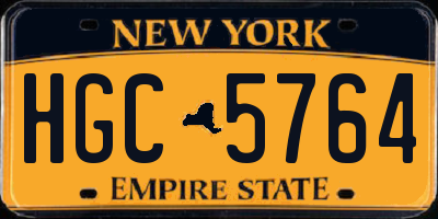 NY license plate HGC5764