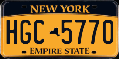 NY license plate HGC5770