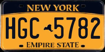 NY license plate HGC5782