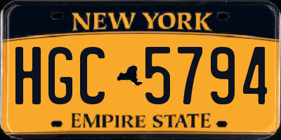 NY license plate HGC5794