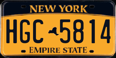 NY license plate HGC5814
