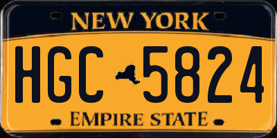 NY license plate HGC5824
