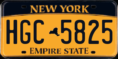 NY license plate HGC5825