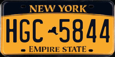 NY license plate HGC5844