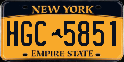 NY license plate HGC5851
