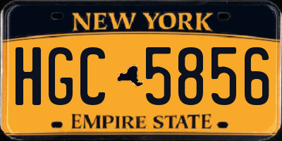 NY license plate HGC5856