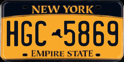 NY license plate HGC5869