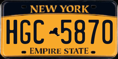 NY license plate HGC5870