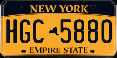 NY license plate HGC5880