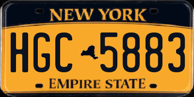 NY license plate HGC5883