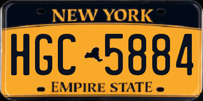 NY license plate HGC5884