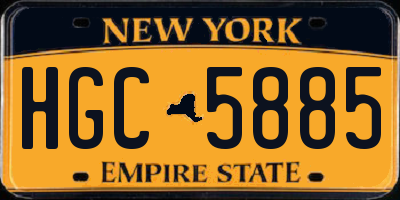 NY license plate HGC5885