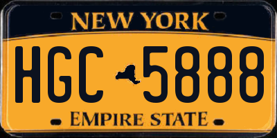 NY license plate HGC5888