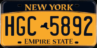 NY license plate HGC5892