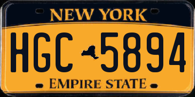 NY license plate HGC5894