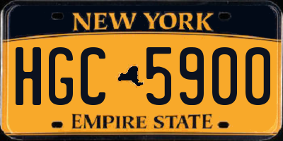 NY license plate HGC5900