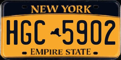 NY license plate HGC5902