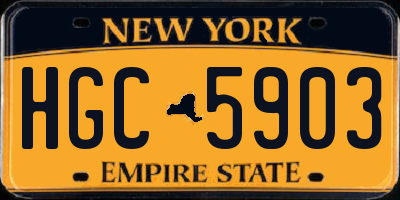 NY license plate HGC5903