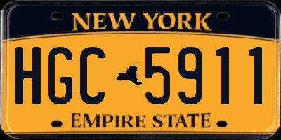 NY license plate HGC5911