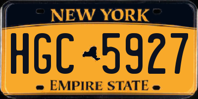NY license plate HGC5927