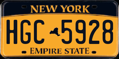 NY license plate HGC5928