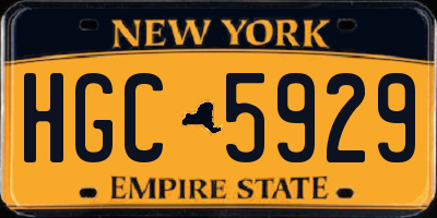 NY license plate HGC5929