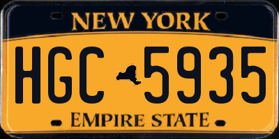 NY license plate HGC5935