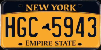 NY license plate HGC5943