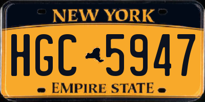 NY license plate HGC5947