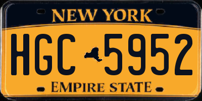 NY license plate HGC5952