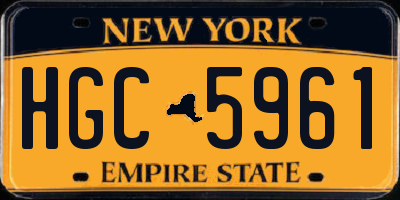 NY license plate HGC5961