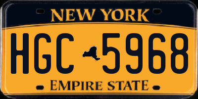 NY license plate HGC5968
