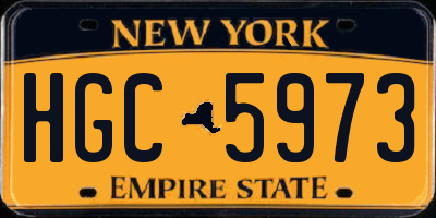 NY license plate HGC5973