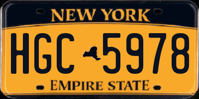 NY license plate HGC5978