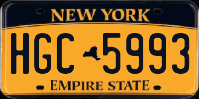NY license plate HGC5993