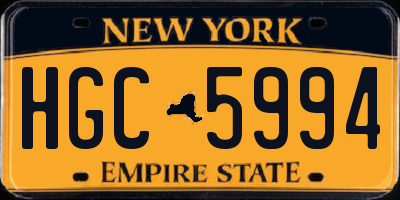 NY license plate HGC5994