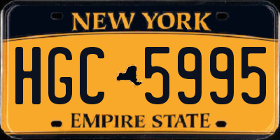 NY license plate HGC5995