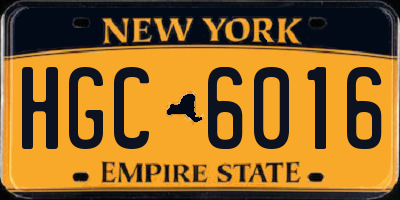 NY license plate HGC6016