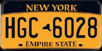 NY license plate HGC6028
