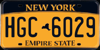NY license plate HGC6029
