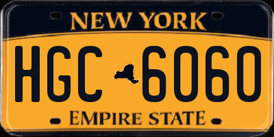 NY license plate HGC6060